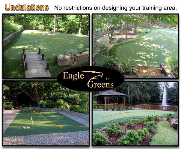 Backyard putting gree with slop
